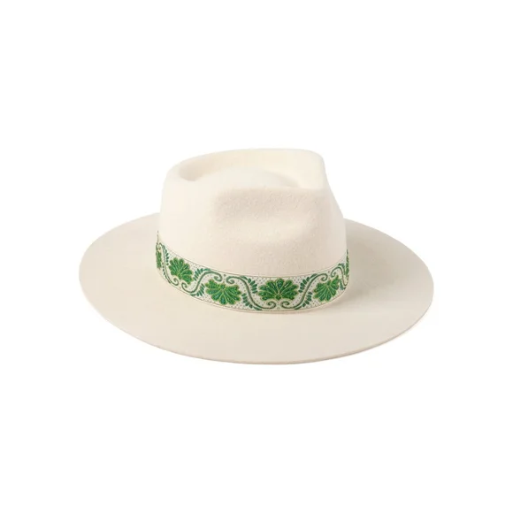 LACK OF COLOR IVY BEVERLY FEDORA HAT WHITE SIZE 55CM (S)